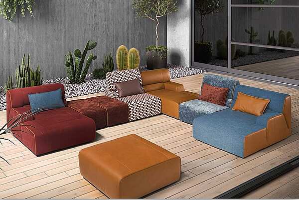 Corner Modular Sectional Fabric Sofa Babouche Egoitaliano factory Egoitaliano from Italy. Foto №4