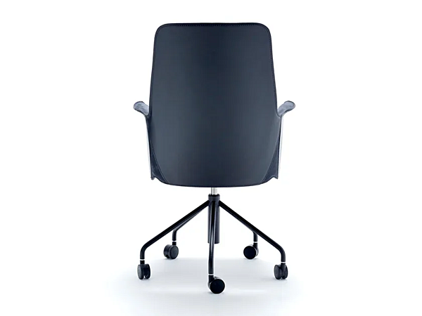 Swivel height adjustable leather office chair Electa tall FASEM ELECTA TALL BG factory FASEM from Italy. Foto №6