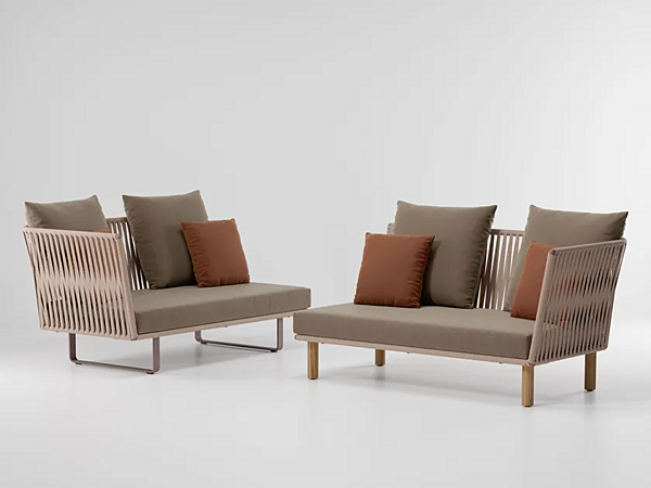 Modular 2-Seater Garden Sofa with Fabric Upholstery KETTAL Bitta factory KETTAL from Italy. Foto №5