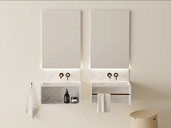 Wall Mounted Marble Washbasin AGAPE Face a Face Wall Mounted Marble Washbasin AGAPE Face a Face factory Agape from Italy
