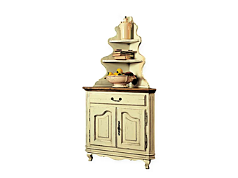 Solid wood corner cabinet with doors and drawers Interiors Italia PR221 factory Interiors Italia from Italy