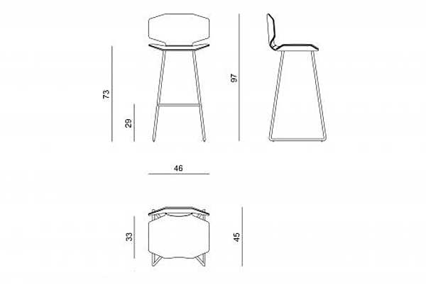 Bar stool VISIONNAIRE (IPE CAVALLI) ALBATROS factory VISIONNAIRE (IPE CAVALLI) from Italy. Foto №4