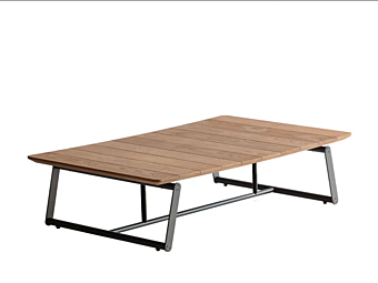 Low garden side table in steel and wood Potocco Soul 960 TR 960/TR factory POTOCCO from Italy