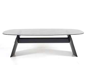 Oval dining table in wood Nature Design Franco Mario Wave Collection factory NATURE DESIGN  (FRANCO MARIO) from Italy