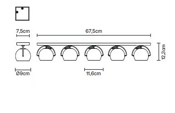 Adjustable Steel Ceiling Lamp Beluga Fabbian factory Fabbian from Italy. Foto №3