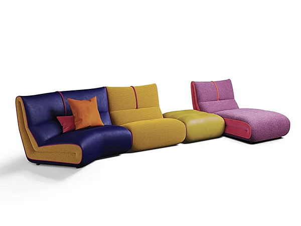 Modular sectional sofa Pongo Egoitaliano with upholstered back factory Egoitaliano from Italy. Foto №1