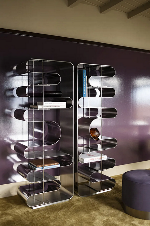 Freestanding double-sided open bookcase in aluminum Dune BAXTER factory BAXTER from Italy. Foto №2