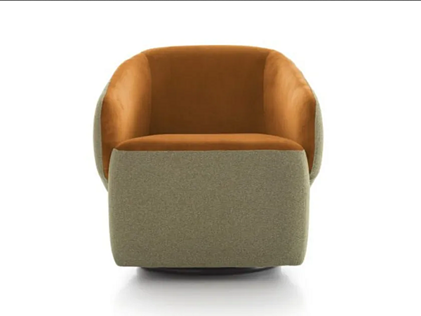 Swivel fabric easy chair with armrests AERRE ITALIA GEA factory AERRE ITALIA from Italy. Foto №2