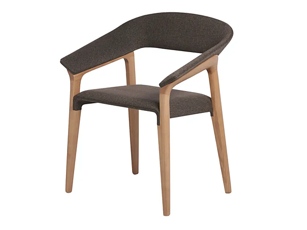 Easy chair with armrests in ash and fabric Potocco Memory 842 P 842/P factory POTOCCO from Italy. Foto №1