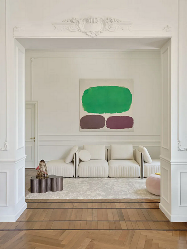 Sectional sofa with removable cover fabric Saba Metis factory SABA from Italy. Foto №19