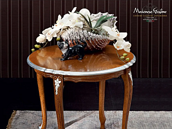 Low Round Coffee Table Solid Wood Modenese Luxury Interiors 12631 factory MODENESE GASTONE from Italy