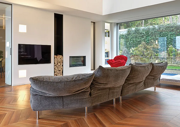 Sectional sofa with upholstered back Edra Standalto factory EDRA from Italy. Foto №16