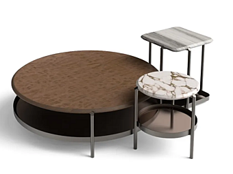 Coffee table from GIORGETTI Skyline collection in wood and glass