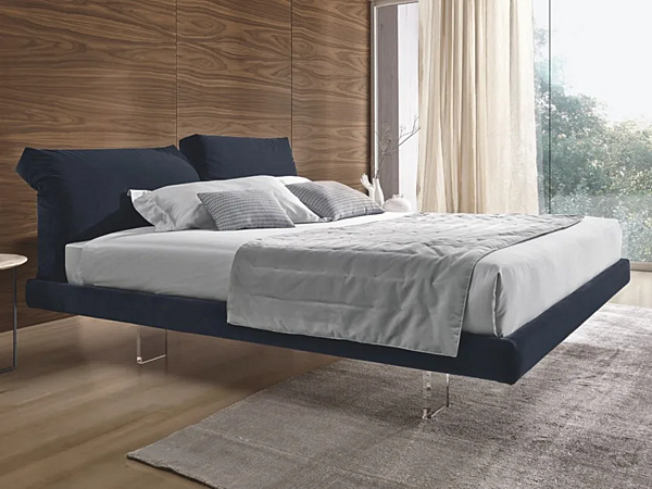 Upholstered fabric double bed with padded headboard Duomo Design Scarlett factory Duomo Design from Italy. Foto №1