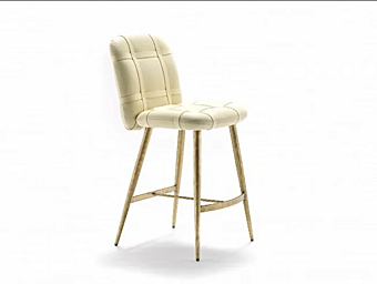 High leather bar stool with footrest FASEM Avion