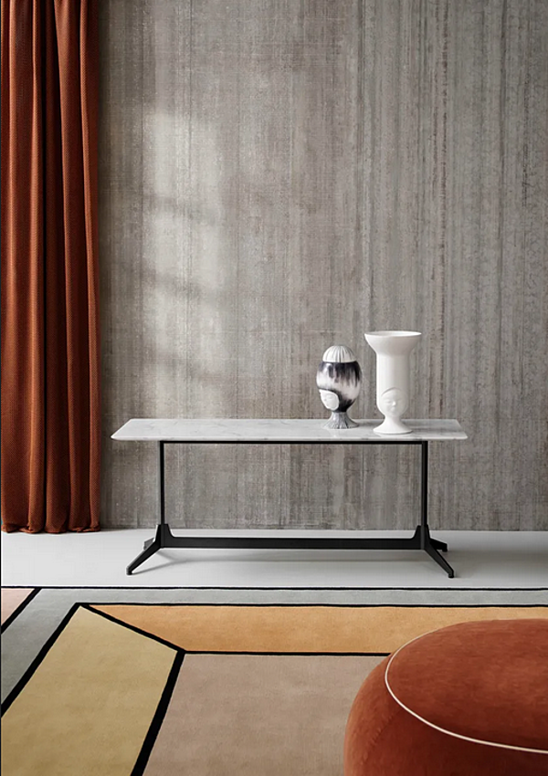 Rectangular Carrara Marble Console Table Saba Hexa factory SABA from Italy. Foto №2