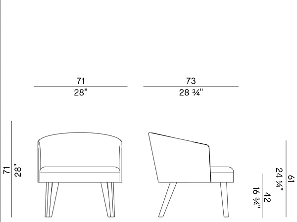 Fabric armchair with armrests Potocco Lena 903 PL 903/PL factory POTOCCO from Italy. Foto №3
