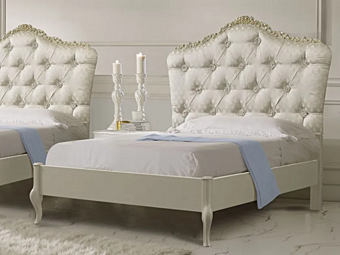 Full size fabric bed with tufted backrest CASA +39 BELLINI 425