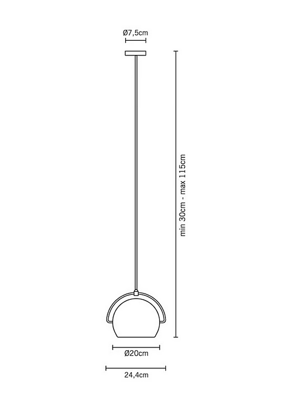 Metal Pendant Lamp Beluga Steel Fabbian factory Fabbian from Italy. Foto №10