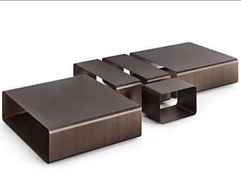 Rectangular coffee table metal Flou Foglio Rectangular coffee table metal Flou Foglio factory Flou from Italy