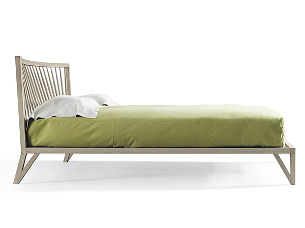Walnut double bed with upholstered headboard DALE Leggiadro P 620 factory DALE from Italy. Foto №2