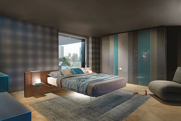 Double bed with upholstered back Wildwood LAGO factory LAGO from Italy. Foto №2