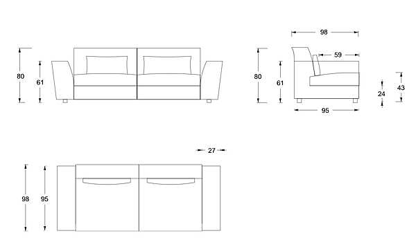 Couch TWILS New Port 35GCP1N 200 factory TWILS (VENETA CUSCINI) from Italy. Foto №9