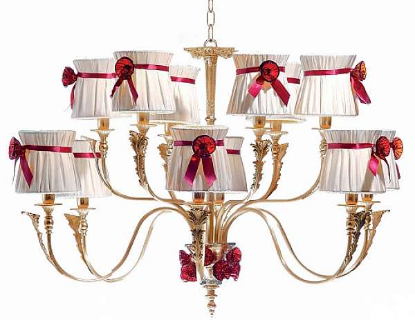 Chandelier IL PARALUME MARINA 1850CH12/ORO24K/NR factory IL PARALUME MARINA from Italy. Foto №2