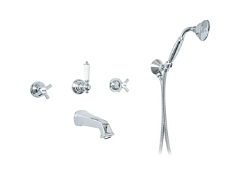 Wall Mounted Bathtub Set in White with 5 Holes Gentry Home Chopin Wall Mounted Bathtub Set in White with 5 Holes Gentry Home Chopin factory Gentry Home from Italy