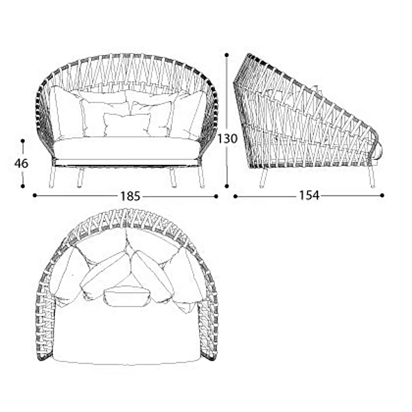 2-seater acrylic garden sofa Emma Cross VARASCHIN 24830 factory VARASCHIN from Italy. Foto №11