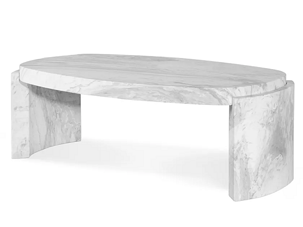 Low Carrara Marble Coffee Table BRABBU Tacca factory BRABBU from Italy. Foto №1