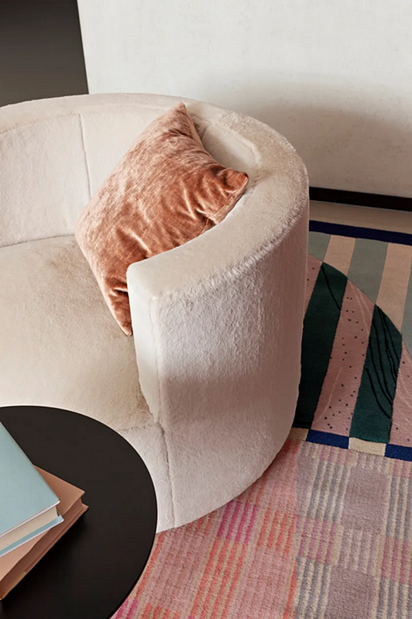 Swivel fabric armchair with armrests Saba Chance factory SABA from Italy. Foto №4