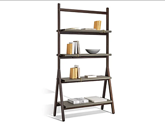 Double Sided Freestanding Wooden Bookcase POLTRONA FRAU REN factory POLTRONA FRAU from Italy