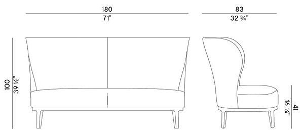 High Back Fabric Sofa Potocco Spring 841 D 841/D factory POTOCCO from Italy. Foto №4
