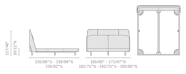 Leather bed with upholstered headboard Coupe POLTRONA FRAU factory POLTRONA FRAU from Italy. Foto №8