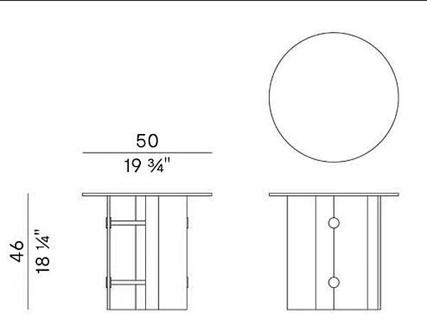 Round glass coffee table Potocco Double L Glaze 952 TVHC 50 952/TVHC-50 factory POTOCCO from Italy. Foto №4