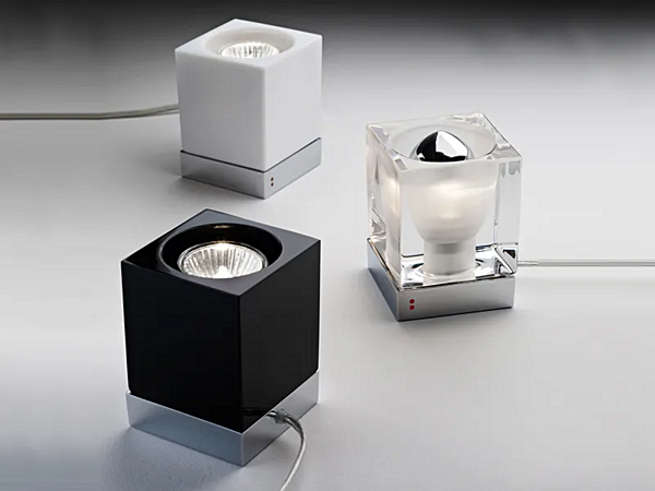 Glass table lamp Cubetto Fabbian factory Fabbian from Italy. Foto №3