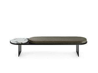 Metal Bench with Upholstered Back Gallotti&Radice Sensei Metal Bench with Upholstered Back Gallotti&Radice Sensei factory Gallotti & Radice from Italy
