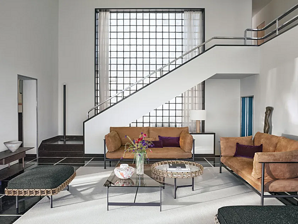 Two-Seater Leather Sofa Elodie 908 D Potocco 908/D factory POTOCCO from Italy. Foto №2