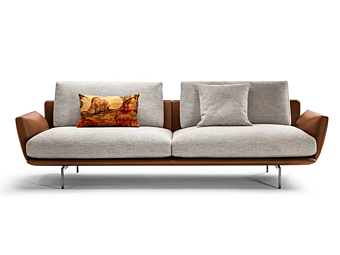2-seater sofa with fabric and leather upholstery Get Back POLTRONA FRAU factory POLTRONA FRAU from Italy