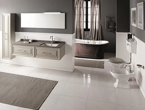 Double wall mounted wooden vanity unit with drawers Gaia Mobili Autoritratto factory GAIA from Italy. Foto №2