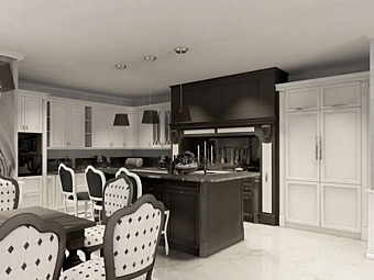 Custom kitchen with island in Lago Michigan by Martini Interiors Custom kitchen with island in Lago Michigan by Martini Interiors factory MARTINI INTERIORS from Italy