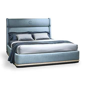 Double bed with upholstered high headboard CARPANELLI Galileo factory CARPANELLI from Italy