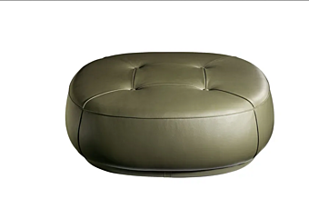 Upholstered Leather Pouf POLTRONA FRAU Lepli factory POLTRONA FRAU from Italy