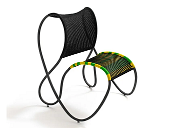 Garden Easy Chair with Polyethylene Cords Moroso Modou factory Moroso from Italy