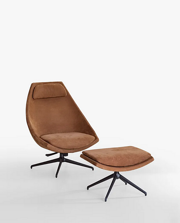 Leather armchair with headrest Potocco Cut 910 PLG 910/PLG factory POTOCCO from Italy. Foto №2