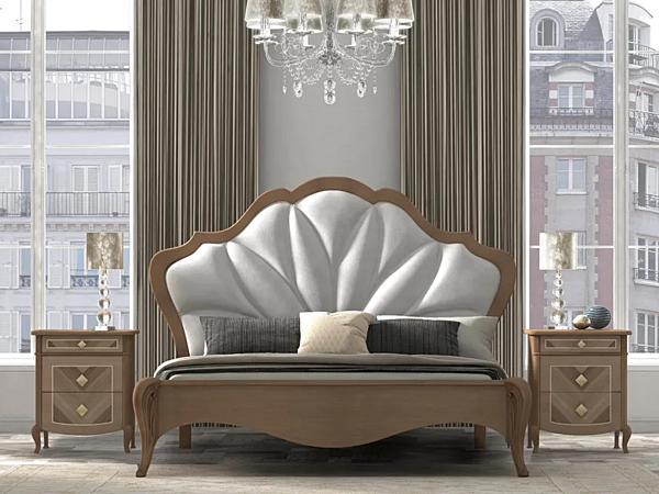 Double bed with upholstered headboard CASA +39 Giglio C22013, C22014 factory CASA +39 from Italy. Foto №3