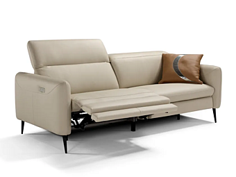 Recliner 3-Seater Leather Sofa Egoitaliano Dusk Collection 1440