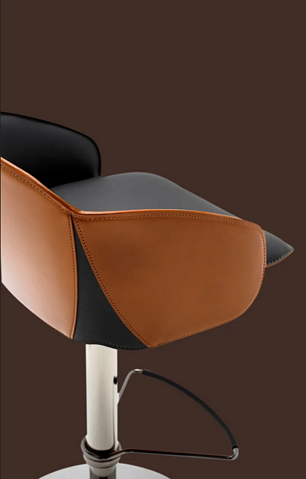 Leather stool with footrest gas lift FASEM Electa Electa Bar BT factory FASEM from Italy. Foto №9