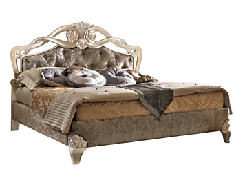 Wooden double bed with tufted headboard Martini Interiors Emozioni factory MARTINI INTERIORS from Italy